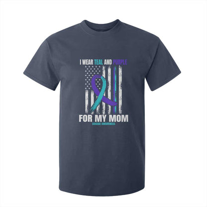 Suicide Prevention Support T Shirt For Kid I Wear Teal & Purple for Someone I Miss | Flag Design
