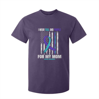 Suicide Prevention Support T Shirt For Kid I Wear Teal & Purple for Someone I Miss | Flag Design