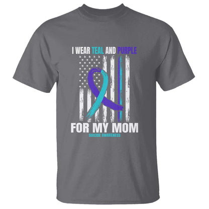 Suicide Prevention Support T Shirt I Wear Teal & Purple for Someone I Miss | Flag Design