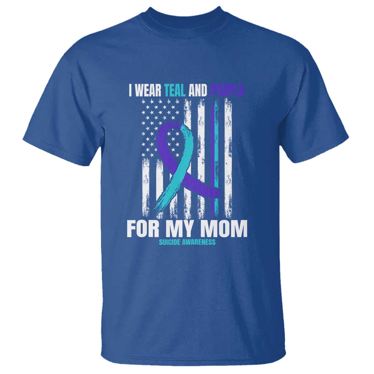 Suicide Prevention Support T Shirt I Wear Teal & Purple for Someone I Miss | Flag Design