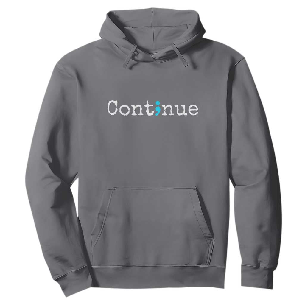 Mental Health & Suicide Prevention Hoodie Semicolon Support Design