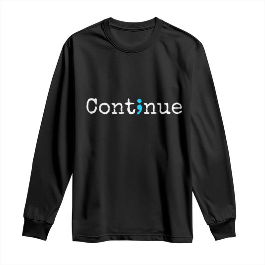 Mental Health & Suicide Prevention Long Sleeve Shirt Semicolon Support Design