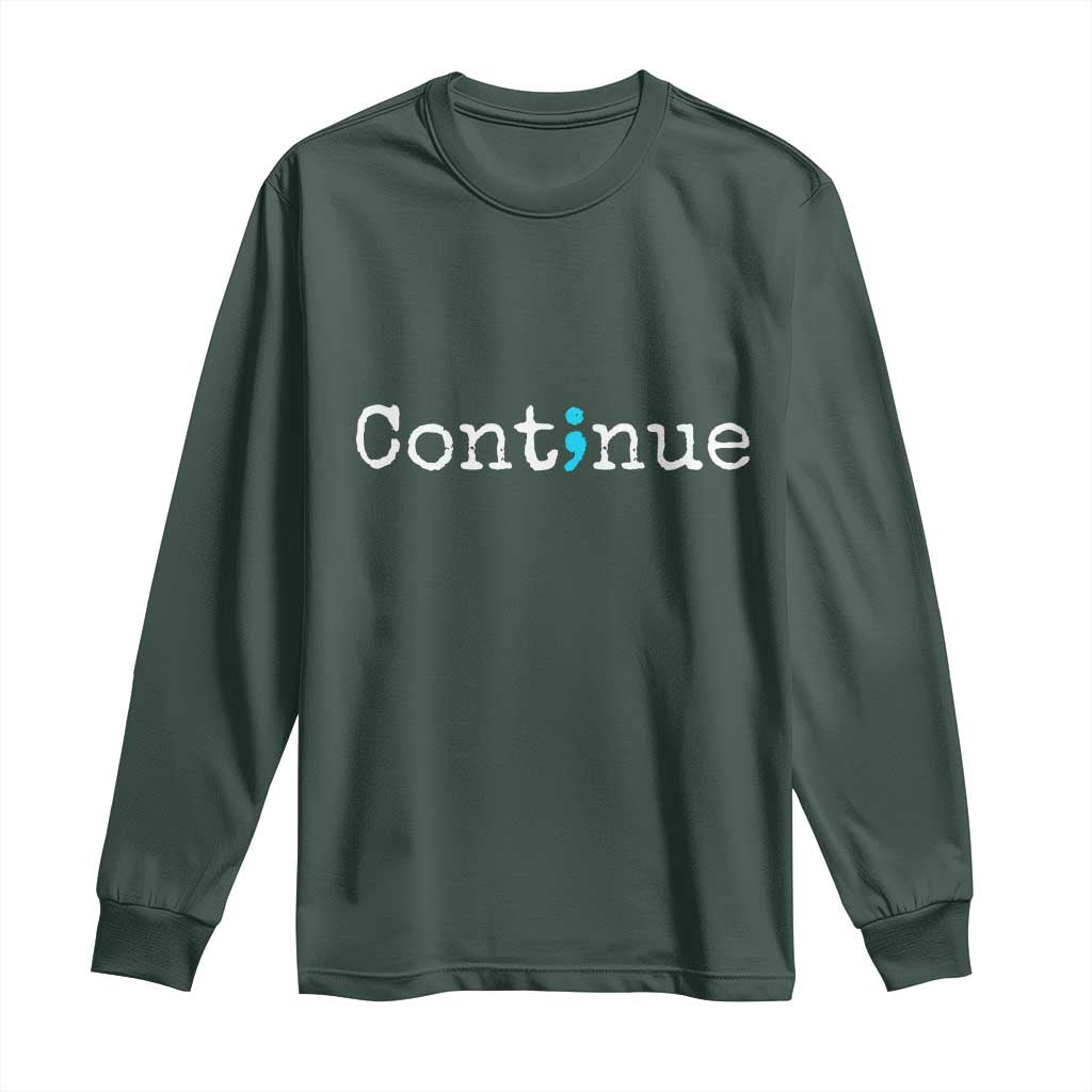 Mental Health & Suicide Prevention Long Sleeve Shirt Semicolon Support Design