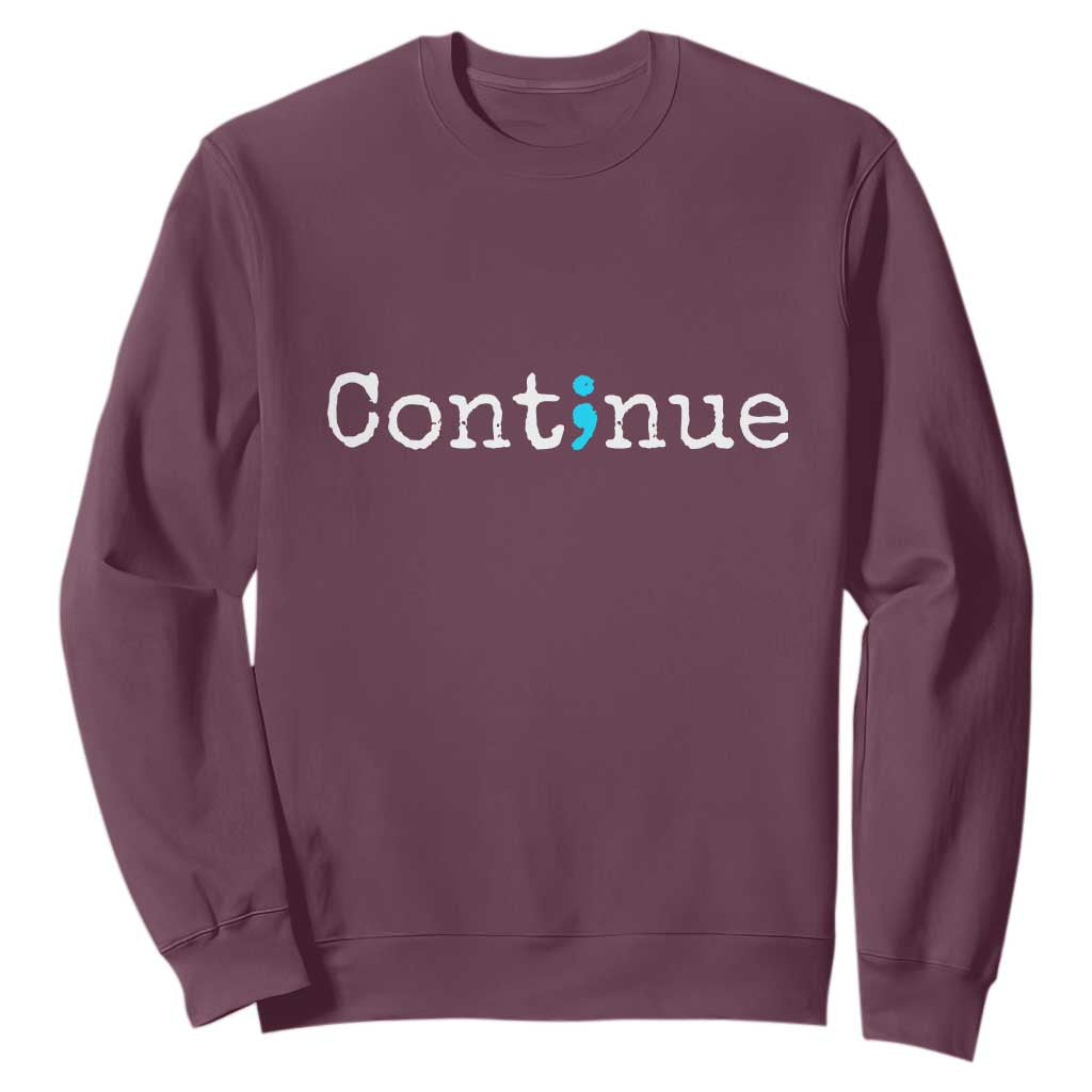 Mental Health & Suicide Prevention Sweatshirt Semicolon Support Design