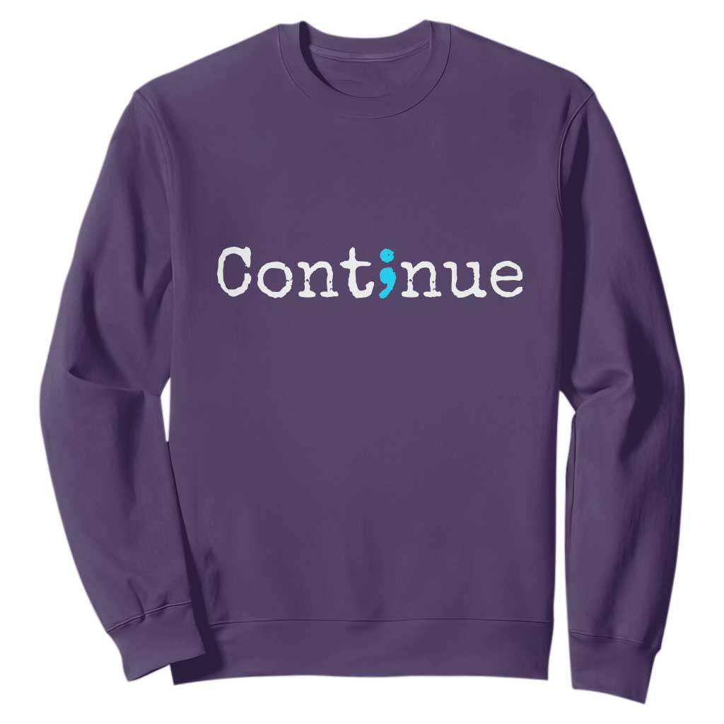 Mental Health & Suicide Prevention Sweatshirt Semicolon Support Design