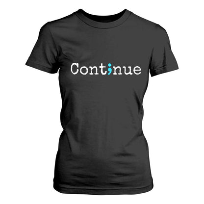Mental Health & Suicide Prevention T Shirt For Women Semicolon Support Design