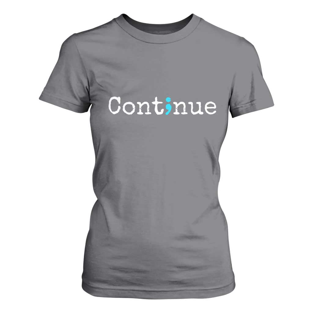 Mental Health & Suicide Prevention T Shirt For Women Semicolon Support Design