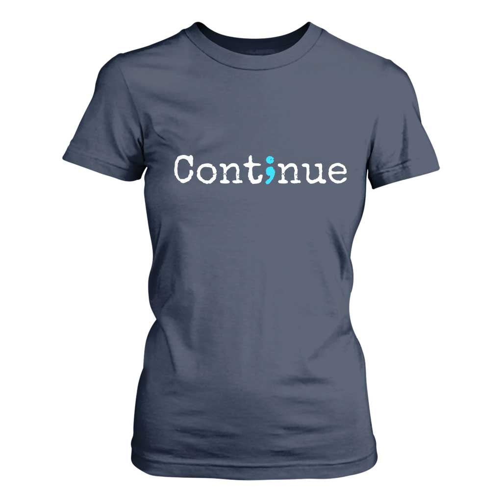 Mental Health & Suicide Prevention T Shirt For Women Semicolon Support Design