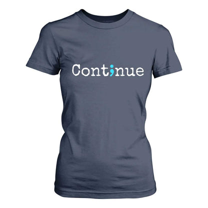 Mental Health & Suicide Prevention T Shirt For Women Semicolon Support Design