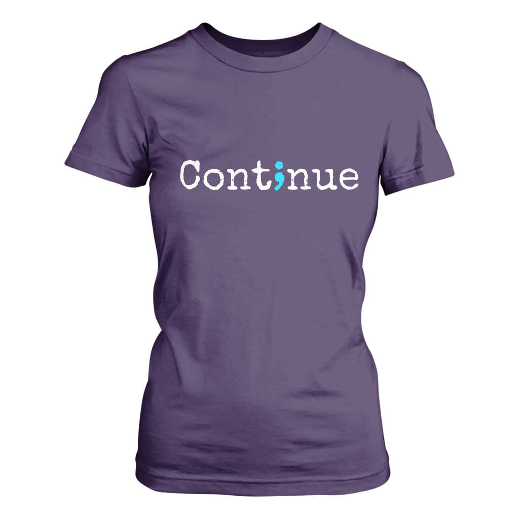 Mental Health & Suicide Prevention T Shirt For Women Semicolon Support Design