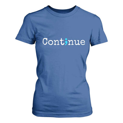 Mental Health & Suicide Prevention T Shirt For Women Semicolon Support Design
