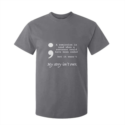 Suicide Prevention Support T Shirt For Kid Semicolon Symbol for Mental Health Warrior