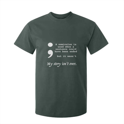 Suicide Prevention Support T Shirt For Kid Semicolon Symbol for Mental Health Warrior