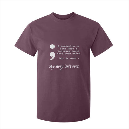 Suicide Prevention Support T Shirt For Kid Semicolon Symbol for Mental Health Warrior
