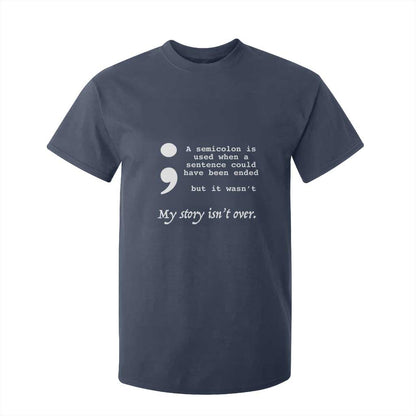 Suicide Prevention Support T Shirt For Kid Semicolon Symbol for Mental Health Warrior