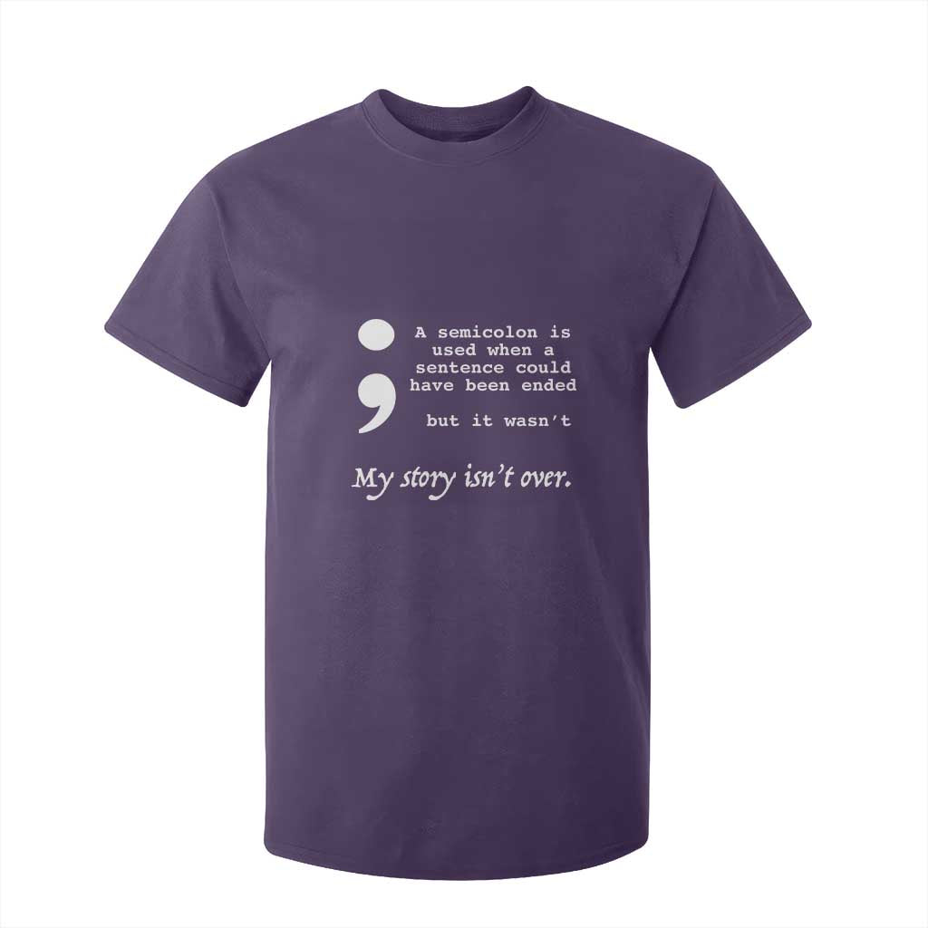 Suicide Prevention Support T Shirt For Kid Semicolon Symbol for Mental Health Warrior