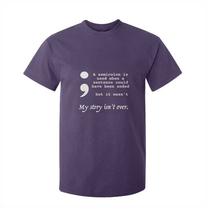 Suicide Prevention Support T Shirt For Kid Semicolon Symbol for Mental Health Warrior