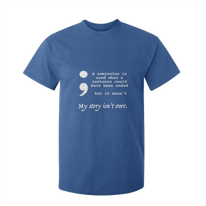 Suicide Prevention Support T Shirt For Kid Semicolon Symbol for Mental Health Warrior