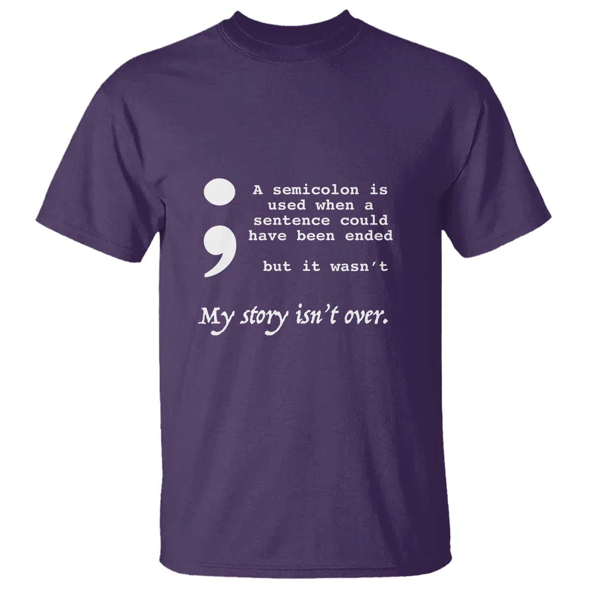 Suicide Prevention Support T Shirt Semicolon Symbol for Mental Health Warrior