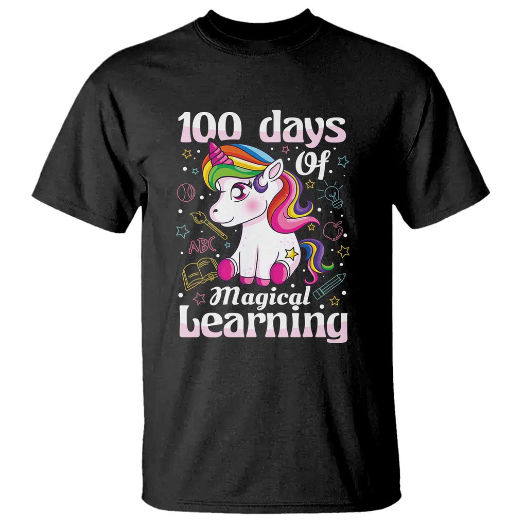 100th Day of School Unicorn T Shirt Girls 100 Days Celebration - FUNOLO