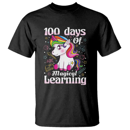 100th Day of School Unicorn T Shirt Girls 100 Days Celebration - FUNOLO