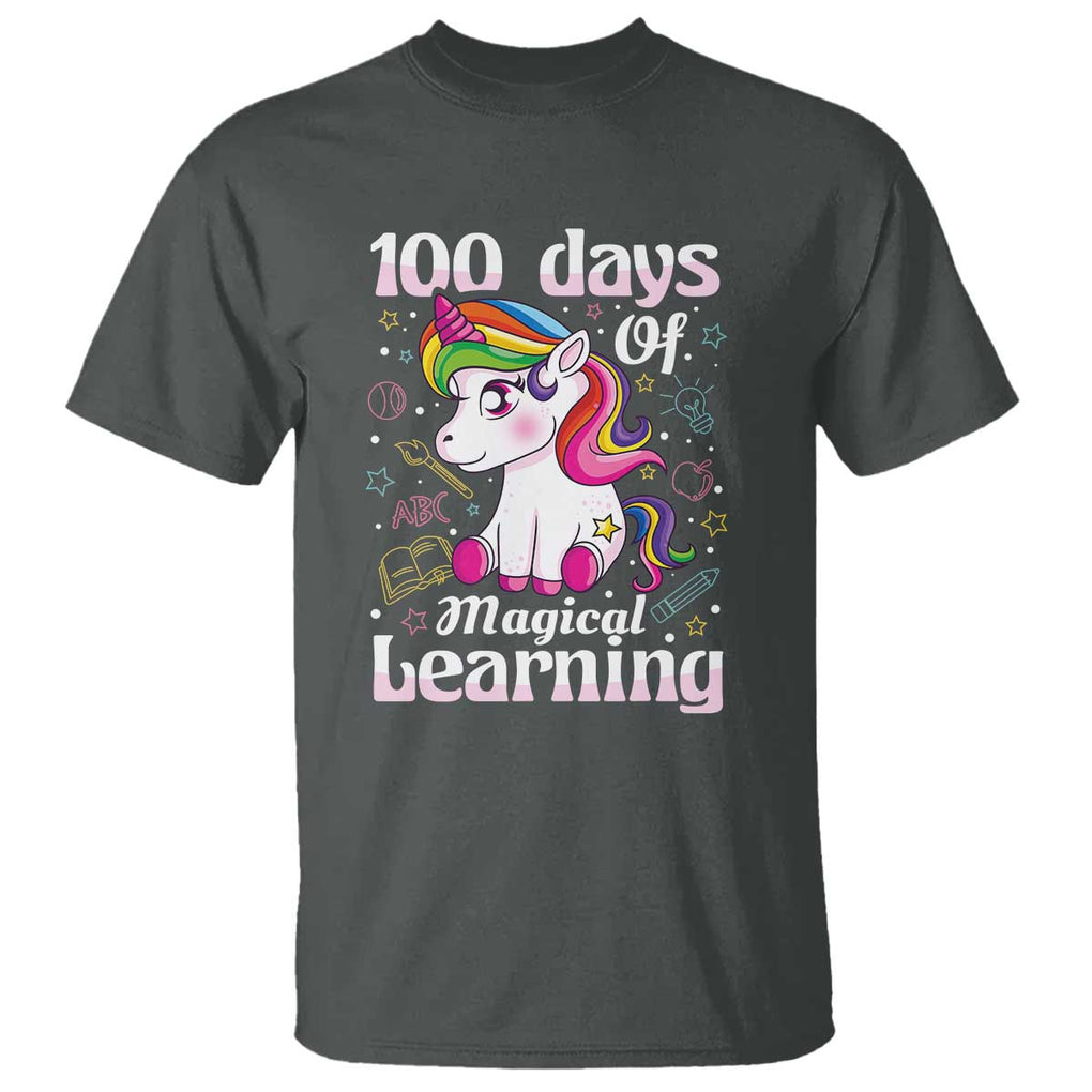 100th Day of School Unicorn T Shirt Girls 100 Days Celebration - FUNOLO