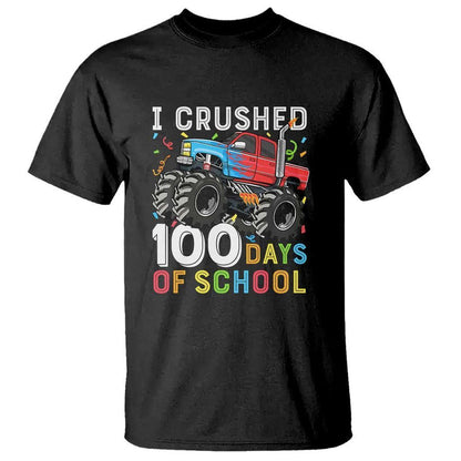 100 Days of School Monster Truck T Shirt Boys 100th Day Celebration - FUNOLO