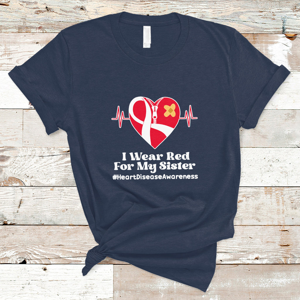 i-wear-red-for-my-sister-heart-disease-awareness-t-shirt-with-red-ribbon-ts01