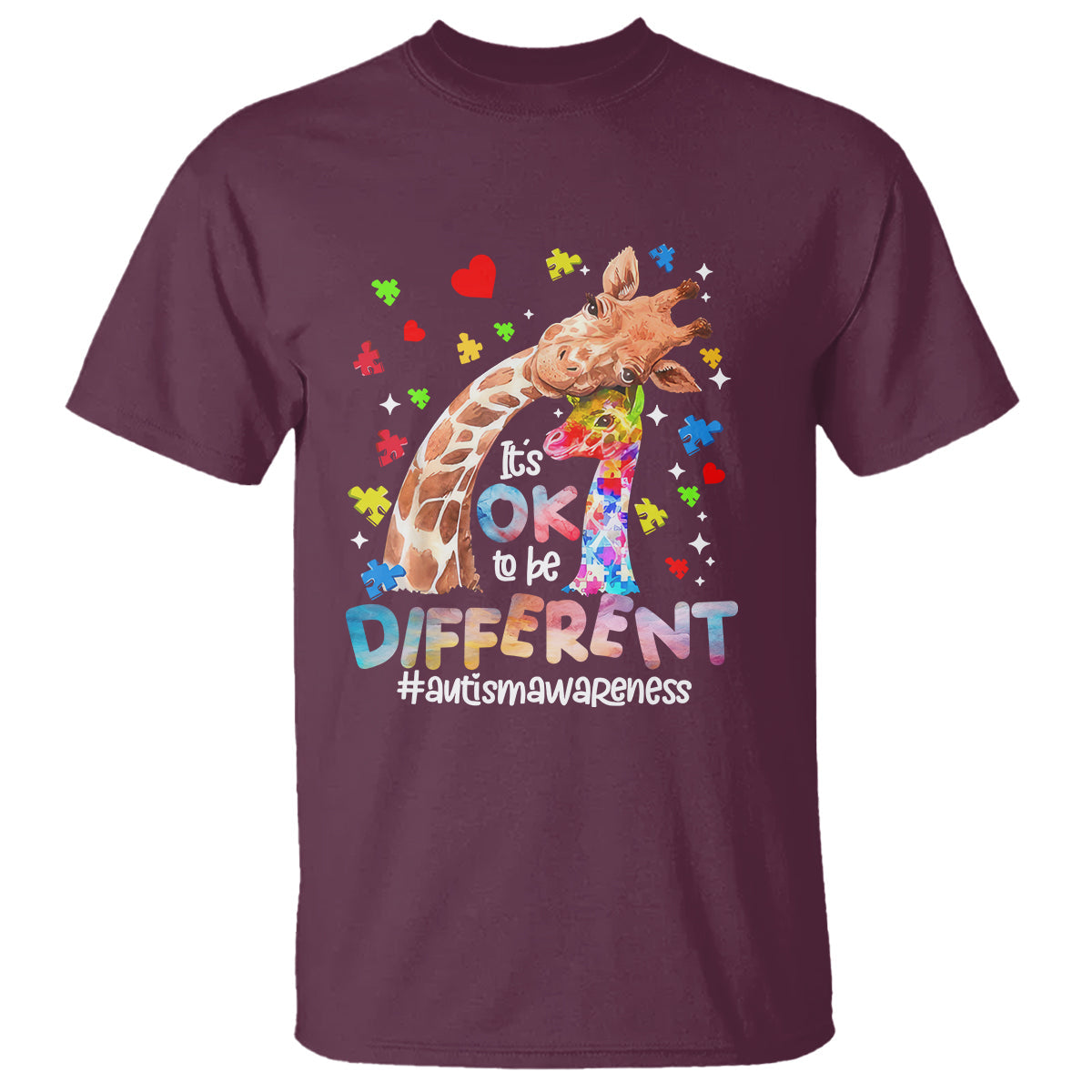giraffe-autism-t-shirt-its-ok-to-be-different-cute-mom-and-baby-1