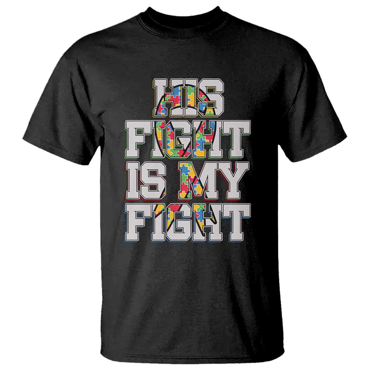 autism-awarenees-t-shirt-his-fight-is-my-fight-puzzle-ribbon