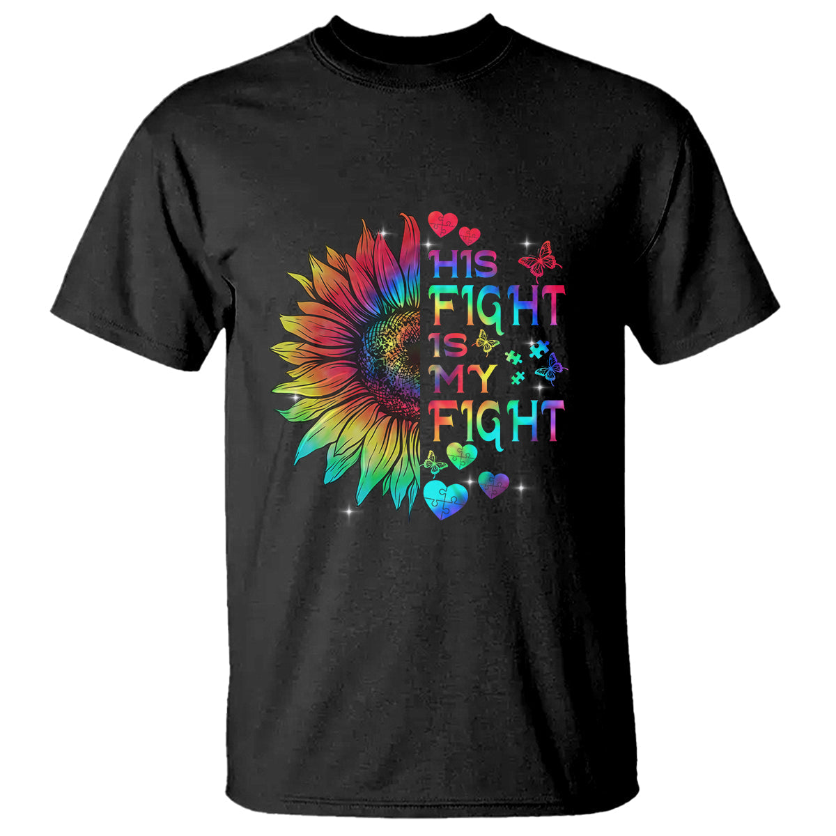 sunflower-autism-t-shirt-his-fight-is-my-fight-rainbow