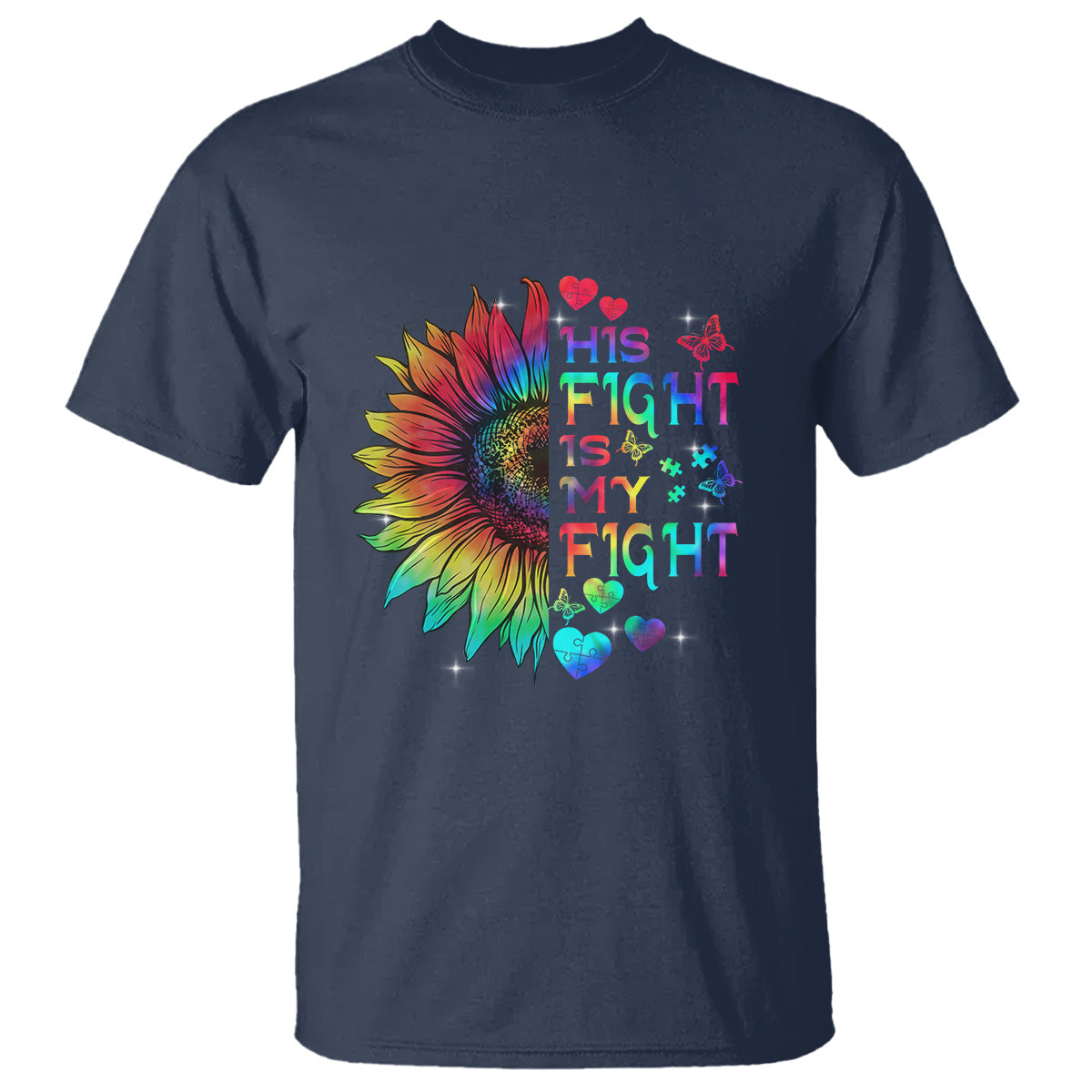 sunflower-autism-t-shirt-his-fight-is-my-fight-rainbow