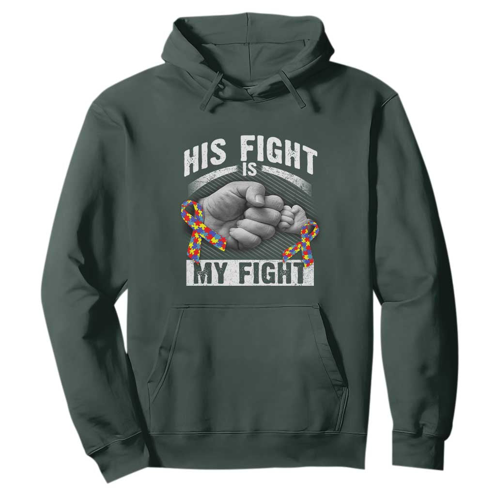 Autism Support Hoodie His Fight My Fight Fighters Fist Bump