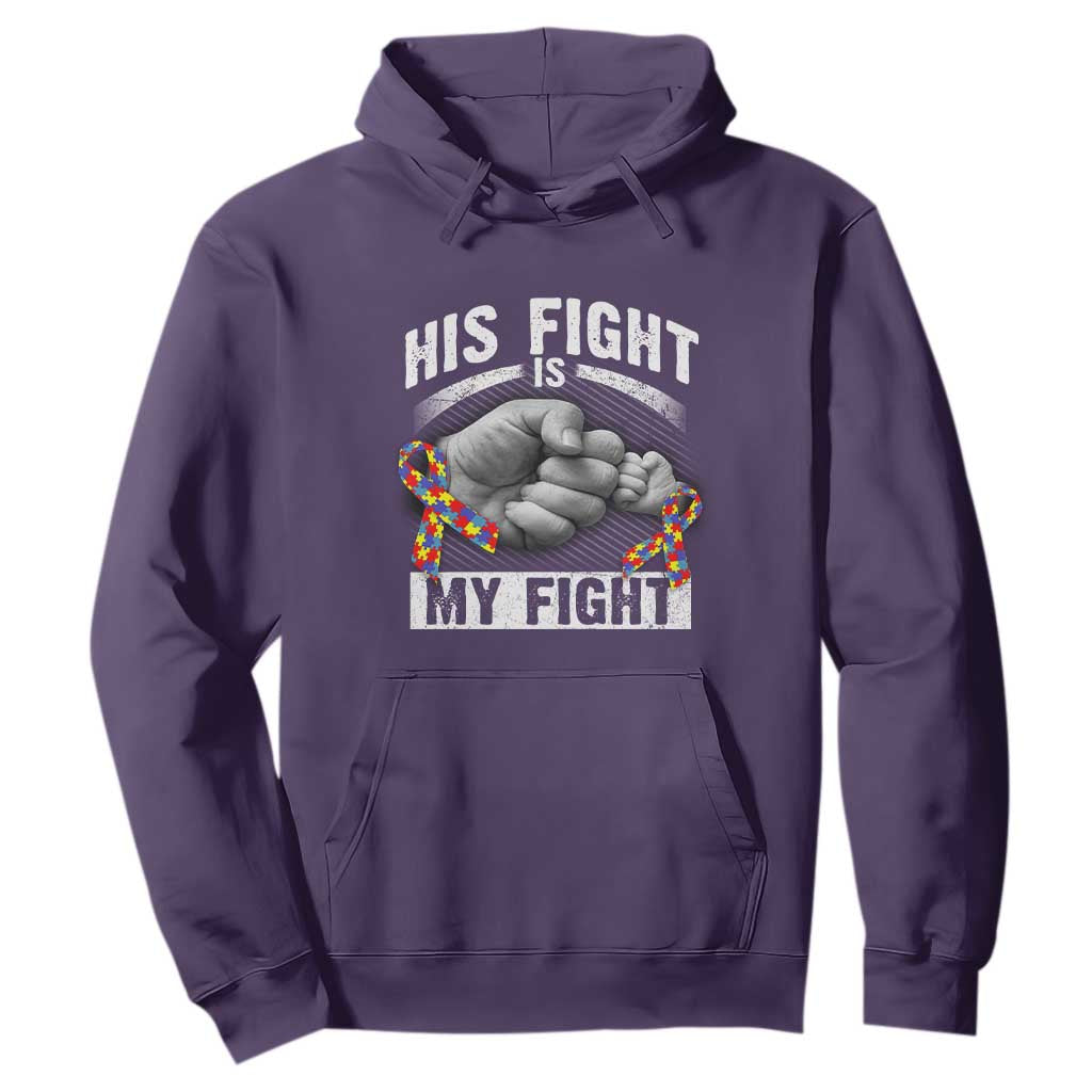 Autism Support Hoodie His Fight My Fight Fighters Fist Bump