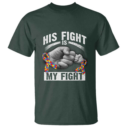 Autism Support T Shirt His Fight My Fight Fighters Fist Bump