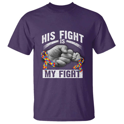 Autism Support T Shirt His Fight My Fight Fighters Fist Bump