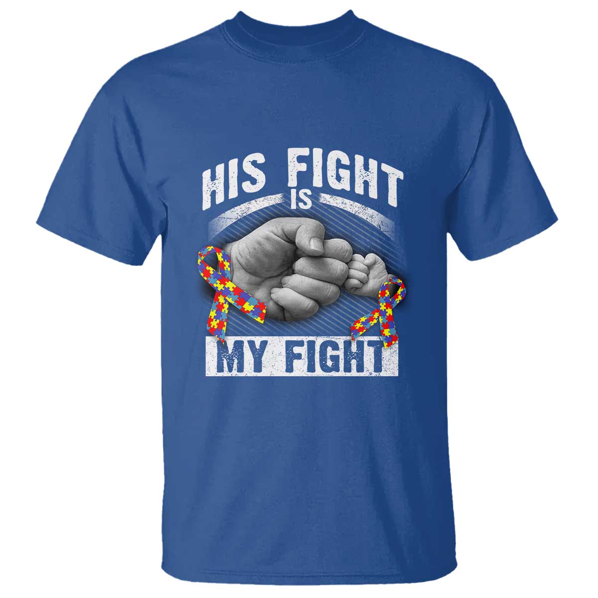 Autism Support T Shirt His Fight My Fight Fighters Fist Bump