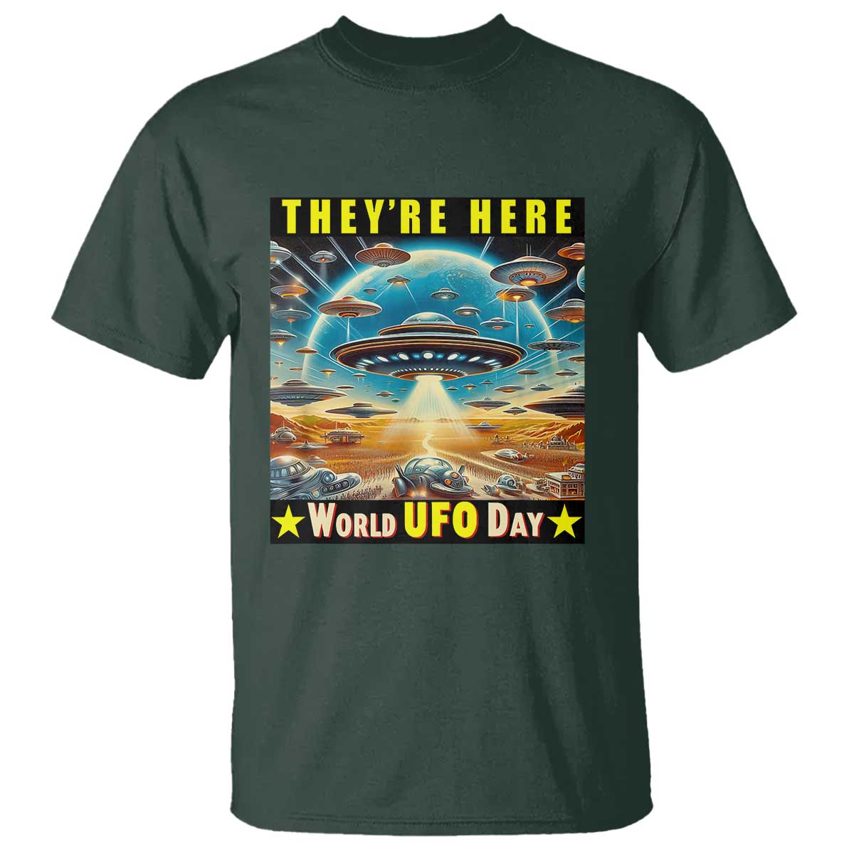 theyre-here-world-ufo-day-july-2nd-t-shirt