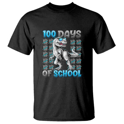 100 Days of School T-Rex T Shirt 100 Days Smarter Celebration - FUNOLO
