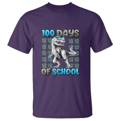 100 Days of School T-Rex T Shirt 100 Days Smarter Celebration - FUNOLO