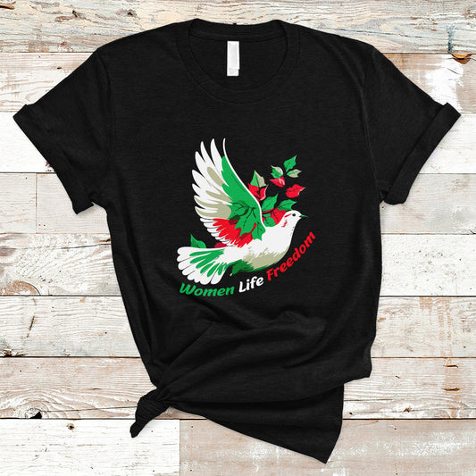 women-life-freedom-farsi-support-iran-pigeon-t-shirt