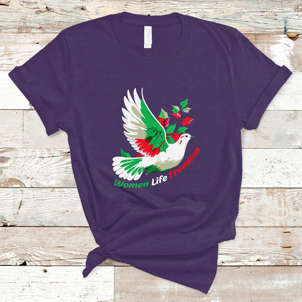 women-life-freedom-farsi-support-iran-pigeon-t-shirt