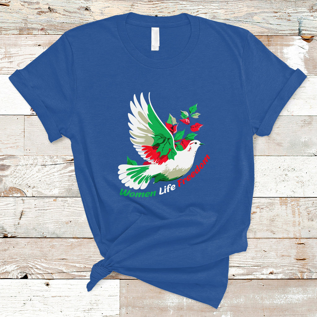 women-life-freedom-farsi-support-iran-pigeon-t-shirt