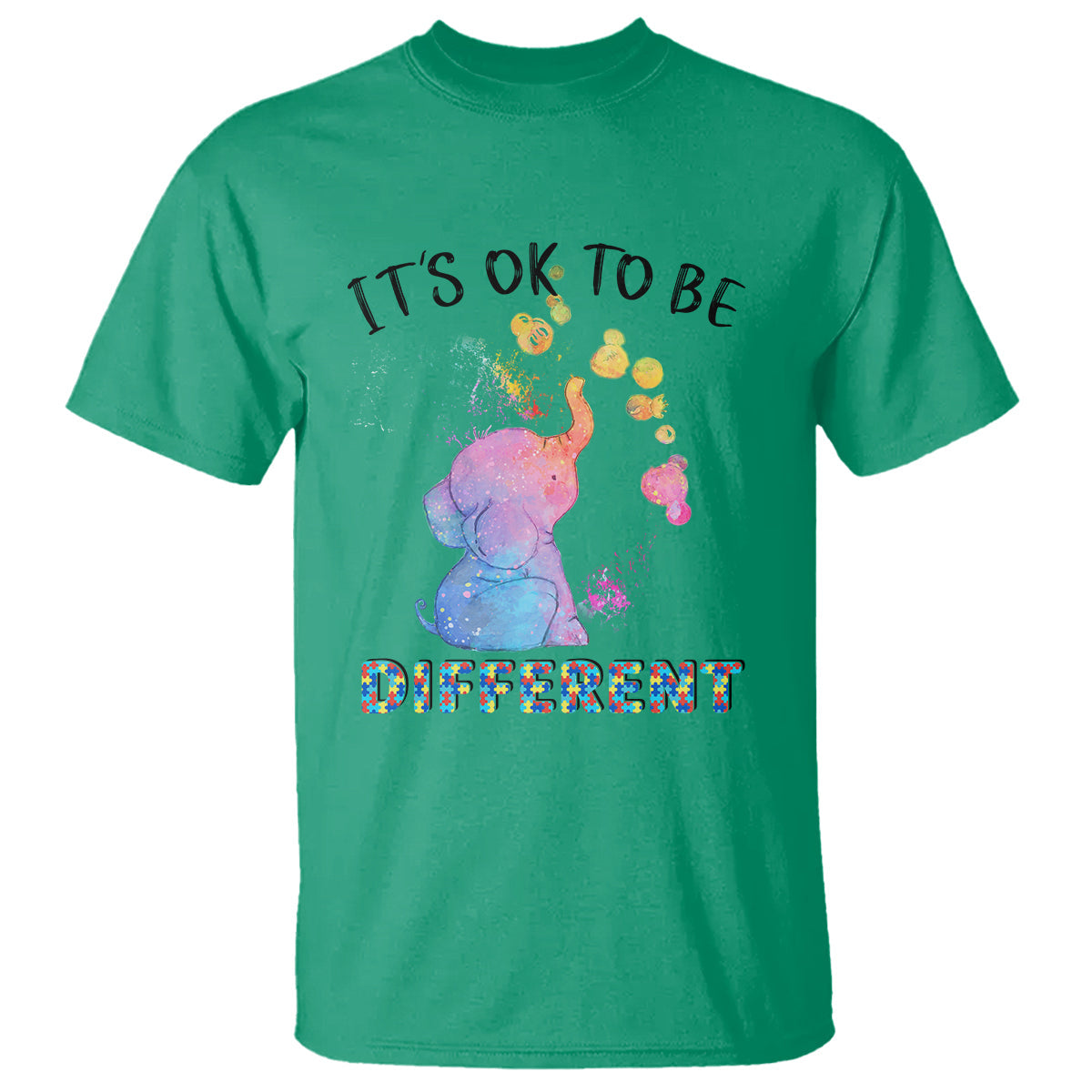autism-support-t-shirt-its-ok-to-be-different-cute-watercolor-elephant