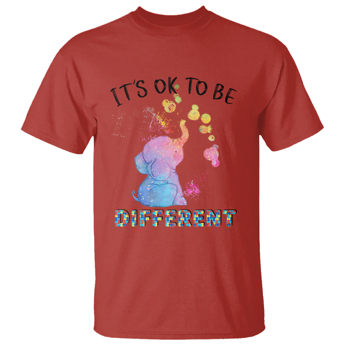 autism-support-t-shirt-its-ok-to-be-different-cute-watercolor-elephant