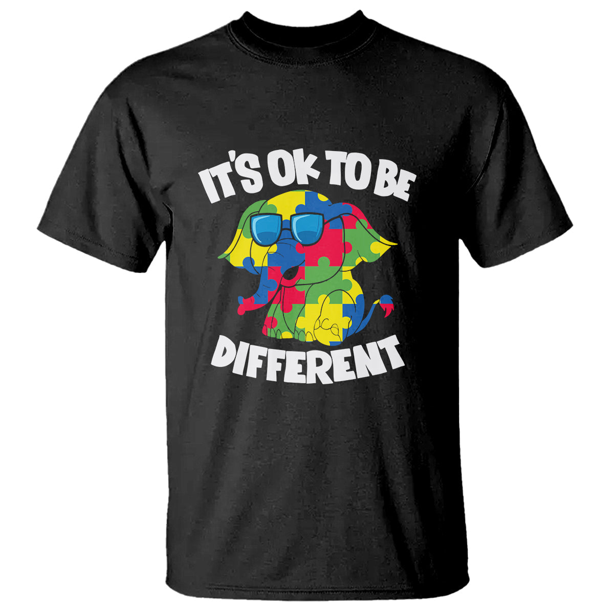 autism-awareness-day-t-shirt-its-okay-to-be-different-elephant