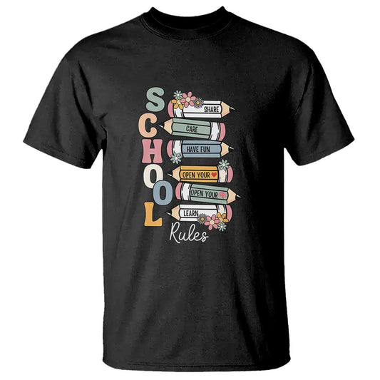back-to-school-teacher-t-shirt-classroom-rules-share-care-learn