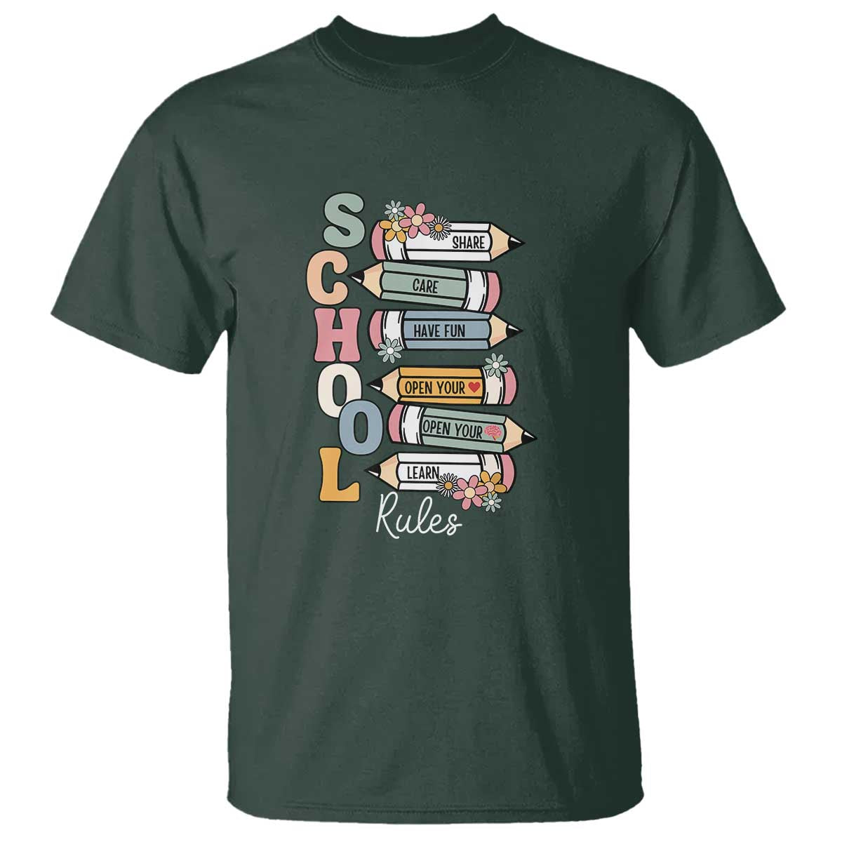 back-to-school-teacher-t-shirt-classroom-rules-share-care-learn