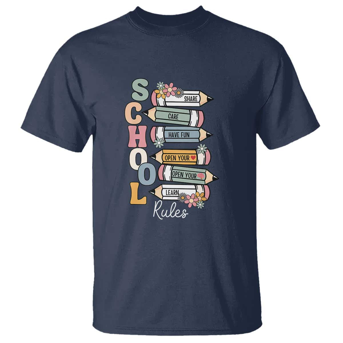 back-to-school-teacher-t-shirt-classroom-rules-share-care-learn