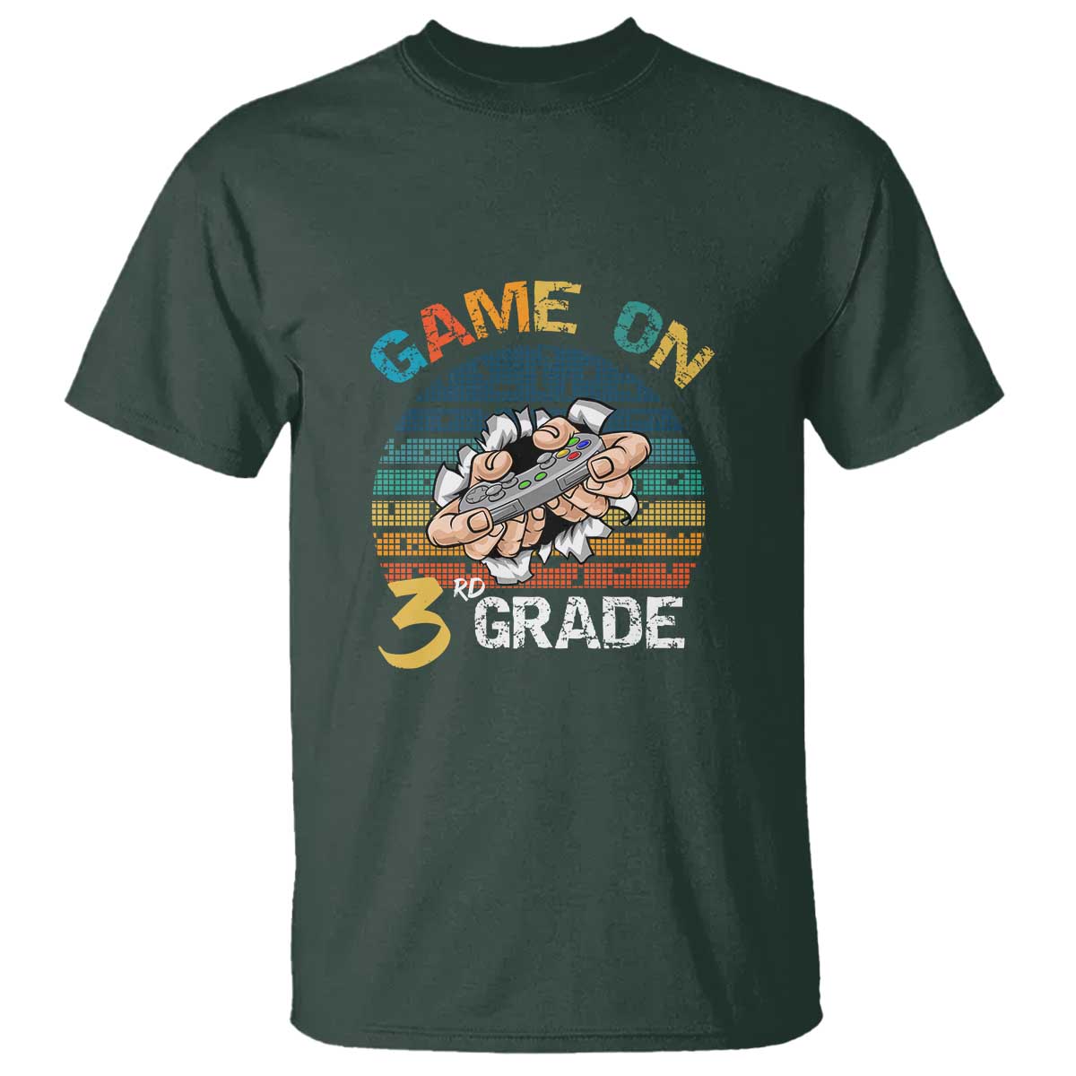 game-on-3rd-grade-t-shirt-funny-back-to-school-gamer-level-unlocked